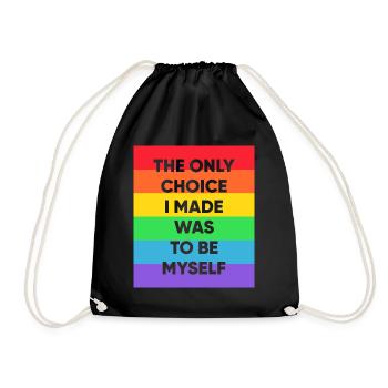 Schwul Lesbisch Regenbogen T-Shirt Geschenkidee - Turnbeutel - Schwarz - Vorne