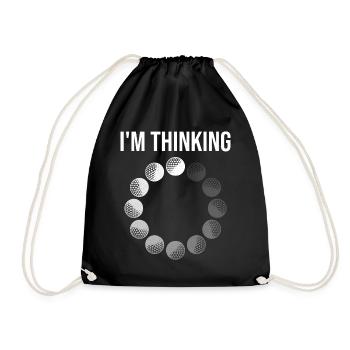 Sport Golf Player Golf Humor Golfer - Drawstring Bag - black - Front