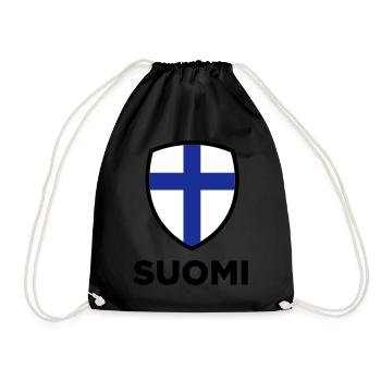 National Flag of Finland - Drawstring Bag - black - Front