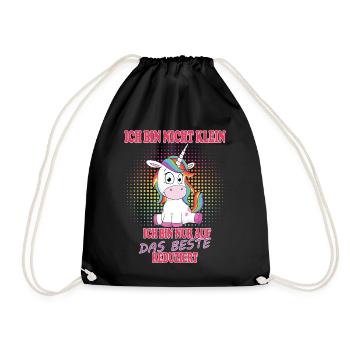 Ich bin nicht klein Einhorn - Turnbeutel - Schwarz - Vorne