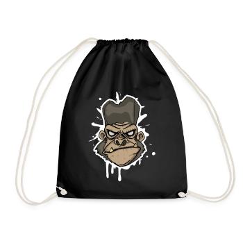 Climbing bouldering monkey gorilla - Drawstring Bag - black - Front