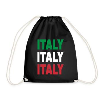 Italy / Gift / Gift Idea - Drawstring Bag - black - Front