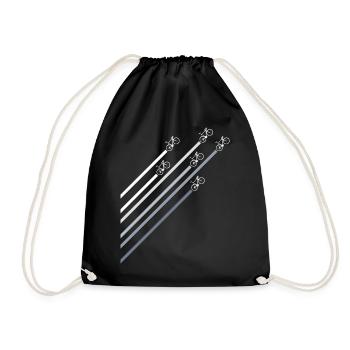 Bicycles with stripes - Drawstring Bag - black - Front