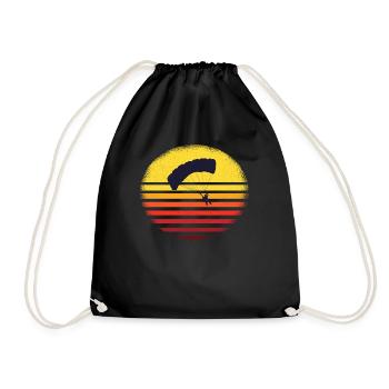 Paraglider paragliding paragliding tandem flight - Drawstring Bag - black - Front