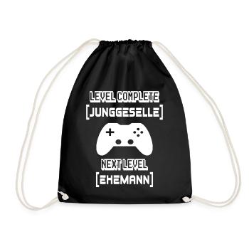Gamer Junggeselle JGA - Turnbeutel - Schwarz - Vorne