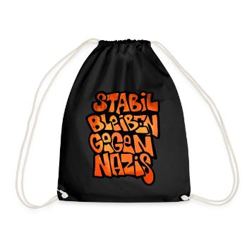 Stay stable against Nazis - Drawstring Bag - black - Front