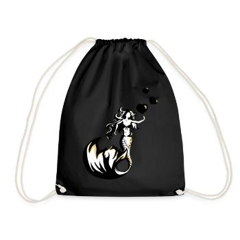 mermaid valentine - Drawstring Bag - black - Front