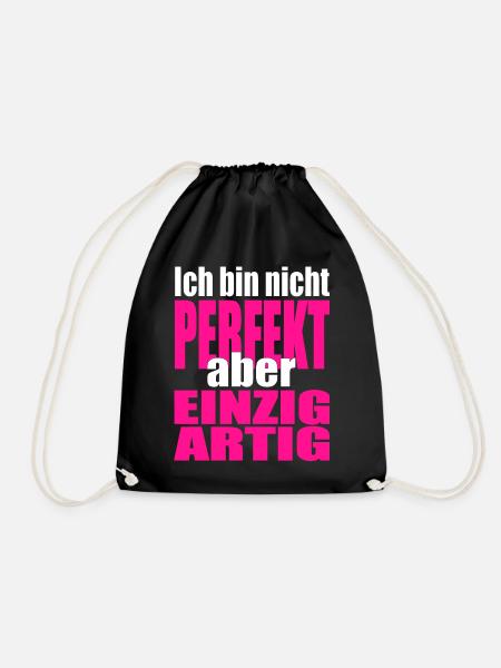 Nicht perfekt, einzigartig in Pink - Turnbeutel - Schwarz