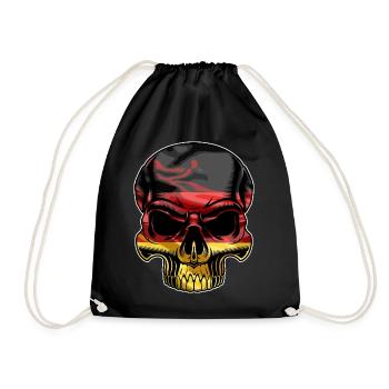 Germany skull - Drawstring Bag - black - Front
