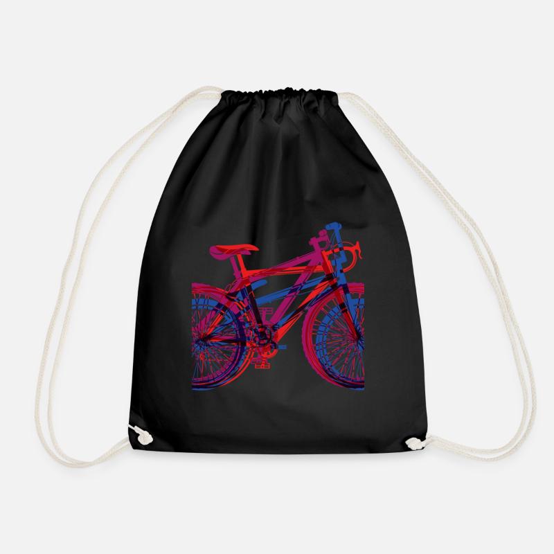 Cool bike design great - Drawstring Bag - black