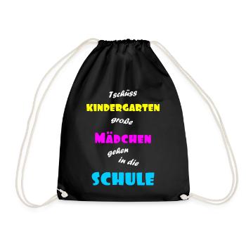 Einschulung Maedchen - Turnbeutel - Schwarz - Vorne