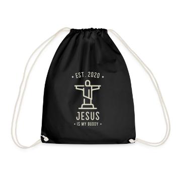 Jesus is my Buddy - Design 1 - Drawstring Bag - black - Front