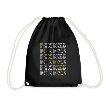 FCK NZS Against Nazis Anti Afd - Drawstring Bag - black - Front