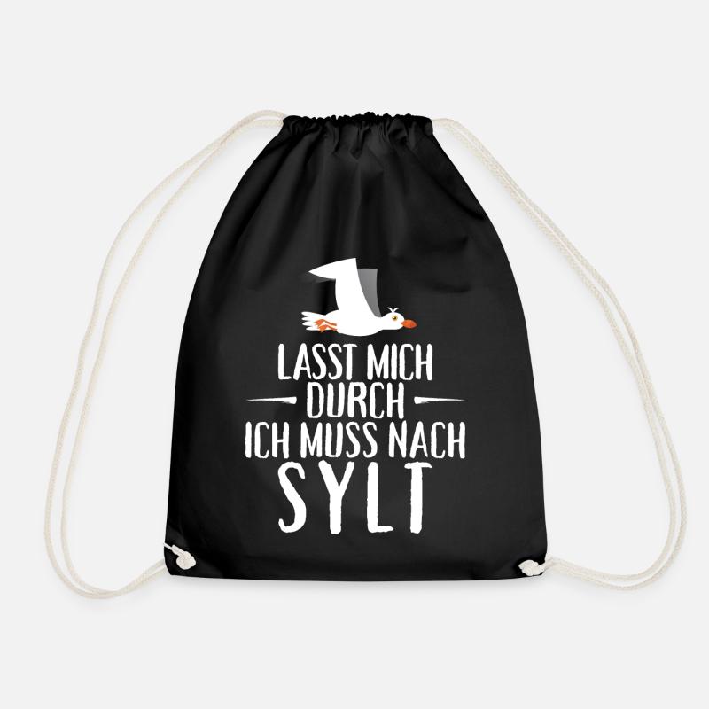 Lasst mich durch ich muss nach Sylt Möwe - Turnbeutel - Schwarz