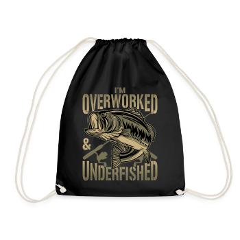 Angler Perch Fishing Fishing Perch Gift - Drawstring Bag - black - Front