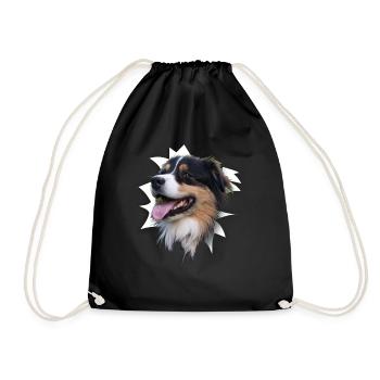 Australian Shepherd - Drawstring Bag - black - Front