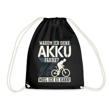 MTB Mountainbike Mountainbiker Spruch - Turnbeutel - Schwarz - Vorne