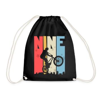 9 anniversaire 9 ans Fête d’anniversaire des enfants Bmx - Sac de sport léger - noir - Devant