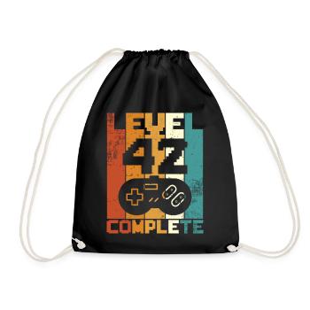 42 years retro 42 birthday funny - Drawstring Bag - black - Front