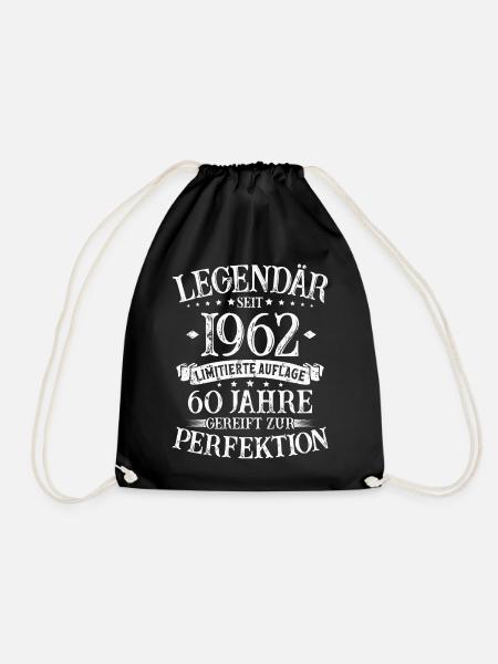 Jahrgang 1962 geboren Legenden 60 Jahre Geburtstag - Turnbeutel - Schwarz