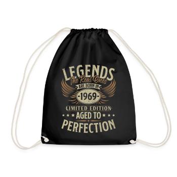 1969 Born Legends Birthday Gift - Drawstring Bag - black - Front