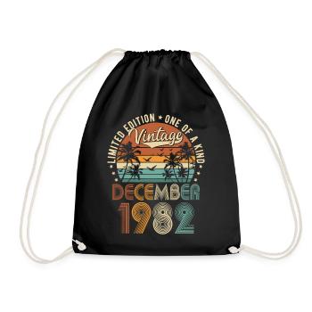 Décembre 1982 Vintage Retro Anniversaire - Sac de sport léger - noir - Devant
