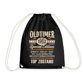 Oldtimer Baujahr Jahrgang 1962 Geburtstag - Turnbeutel - Schwarz - Vorne
