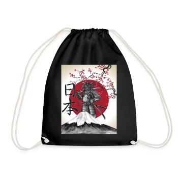Japanese art Japan streetwear samurai - Drawstring Bag - black - Front