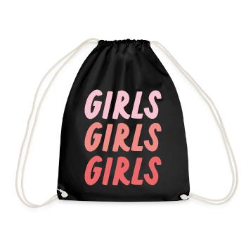 Girls Girls Girls - Drawstring Bag - black - Front