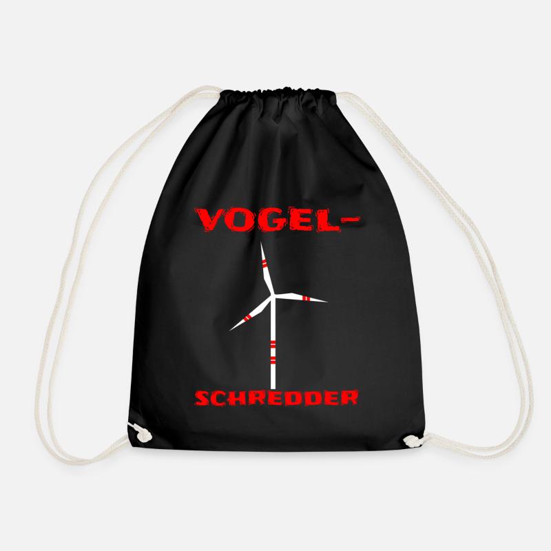 Gegen Windrad Windenergie Windkraft Naturschutz - Turnbeutel - Schwarz