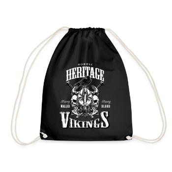 Wikinger Odin Thor Viking Nordische Mythologie - Turnbeutel - Schwarz - Vorne