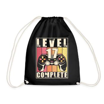 17th Birthday Level 17 Complete 17 Years Gift - Drawstring Bag - black - Front