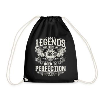 Born in 1999 Legends Birthday Gift - Drawstring Bag - black - Front