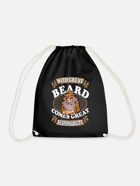 With great beard comes great responsability Bart - Drawstring Bag - black