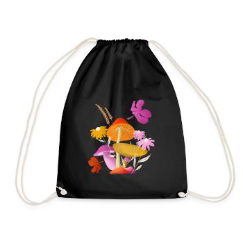 Shrooms Baby - Drawstring Bag - black - Front