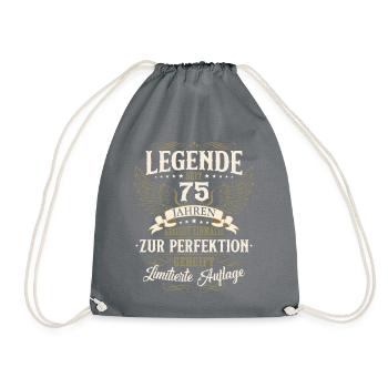 75. Geburtstag Legende Geburtstagsspruch 75 Jahre - Turnbeutel - Grau - Vorne