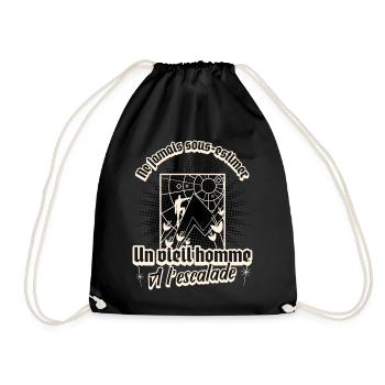 Vieil homme escalade - Sac de sport léger - noir - Devant