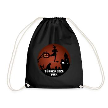 Yoga süßes Halloween Kürbis Kostüm saures Lustig - Turnbeutel - Schwarz - Vorne