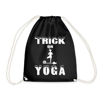 Yoga süßes Halloween Kürbis Kostüm Grusel Lustig - Turnbeutel - Schwarz - Vorne