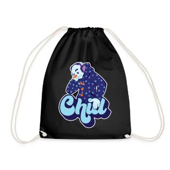 Chill Cool Fun Schneemann Winter Schnee Weihnachtsgeschenk - Turnbeutel - Schwarz - Vorne