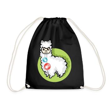 alpaca xmas balls christmas lama symbol Alpaka - Turnbeutel - Schwarz - Vorne