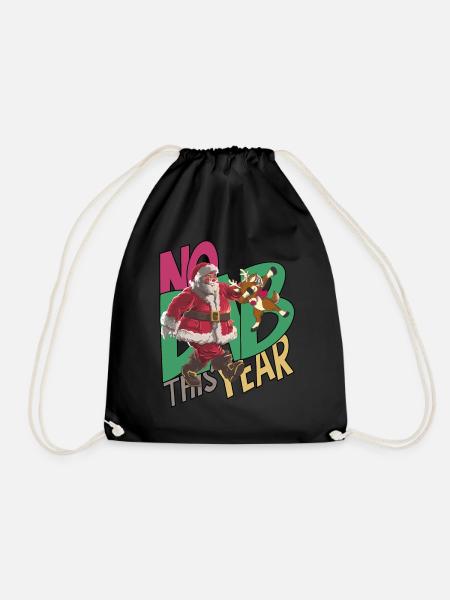 No Dab No Dabbin at Christmas - Drawstring Bag - black