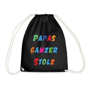 Papas ganzer Stolz - Turnbeutel - Schwarz - Vorne