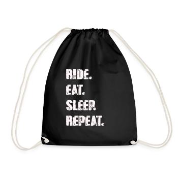 Ride manger dormir répéter les dictons équestres - Sac de sport léger - noir - Devant