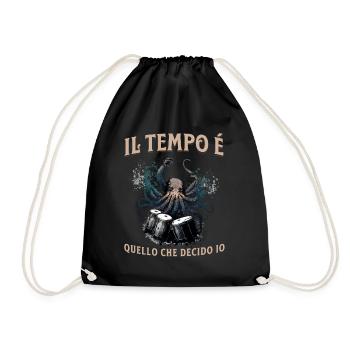 Il Tempo Quello Che Decido Io Strumento Musicale - Turnbeutel - Schwarz - Vorne