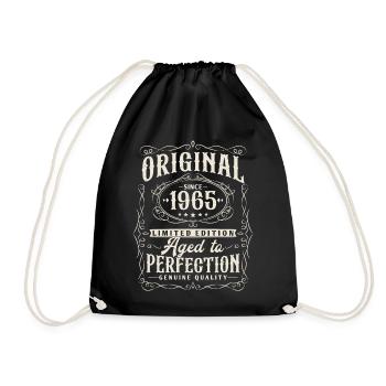 Original 1965 Jahrgang geboren Vintage Geburtstag - Turnbeutel - Schwarz - Vorne