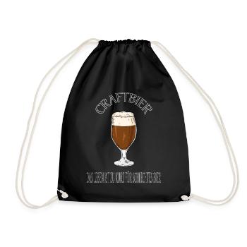 Craftbier Stilvolles Design für Bierliebhaber - Turnbeutel - Schwarz - Vorne
