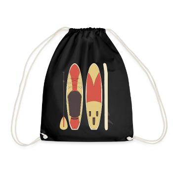 Standup Paddleboarding - Drawstring Bag - black - Front