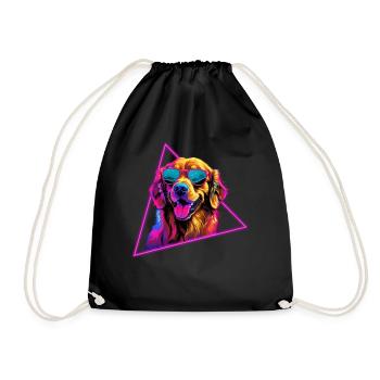 Labrador Retriever With Sunglasses - Drawstring Bag - black - Front