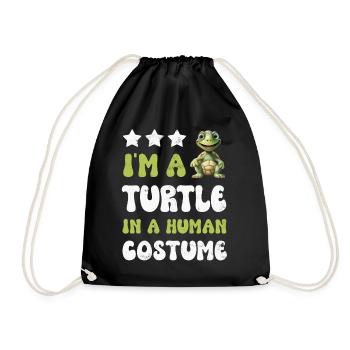 Turtle Turtles - Drawstring Bag - black - Front